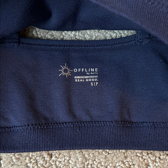 OFFLINE By Aerie Seamless Bandeau Sports Bra Ribbed in Navy Women’s Size SM NEW - Picture 11 of 13